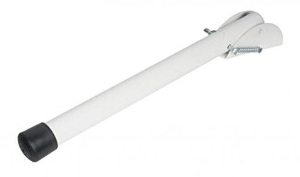 White Spring Door Stop 210mm / 8.3 Metal Driveway Gate Stopper Garage Door Holder