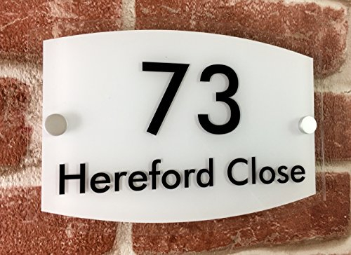 personalised acrylic HOUSE SIGN PLAQUE with house number & street name | door modern glass effect