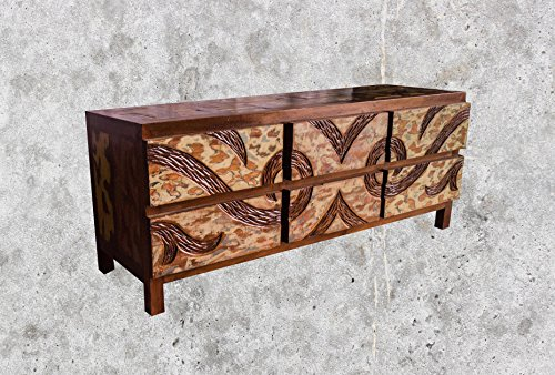 Mienloco (TV16) Teakholz TV Kommode Kabinett Sideboard Schrank Shabby Vintage Retro Flur Chic