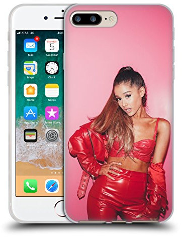 Head Case Designs Offizielle Ariana Grande Leder rot Gefährliche Frau Gelhülle [Militärischer Schutzgrad] Kompatibel Mit Apple iPhone 7 Plus/iPhone 8 Plus Und Kompatibel Mit MagSafe