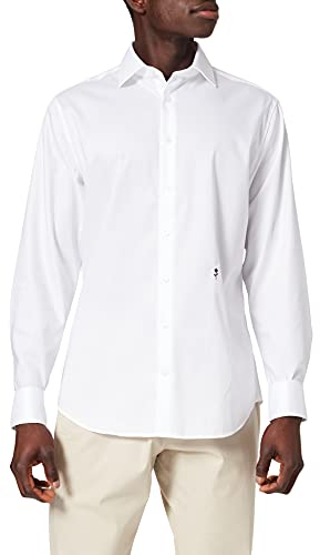 Seidensticker Herren Business Hemd - Shaped Fit - Bügelfrei - Kent-Kragen - Langarm - 100% Baumwolle, Weiß (Weiß 1), 41 EU