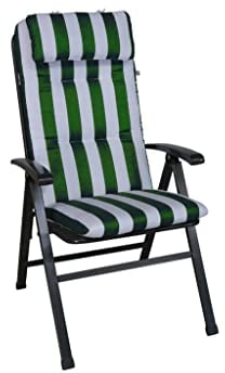 Angerer Freizeitmöbel GmbH Auflage für Gartenmöbel - Stuhlauflage hoch Made in Germany (Grün-Weiß gestreift)