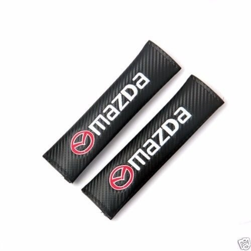 2pcs Mazda Carbon Fiber Car Seat Belt Cover Pads Shoulder Cushion New