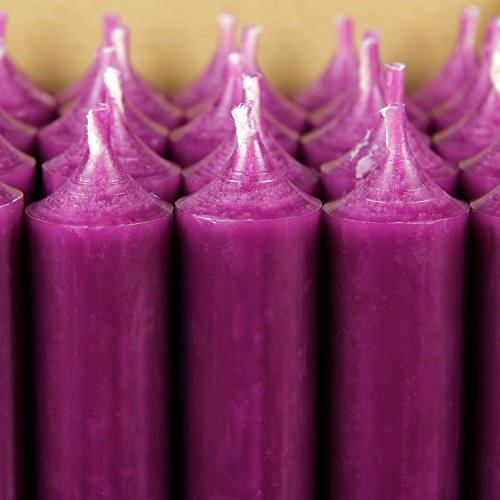 Bütic GmbH Stabkerzen durchgefärbt 180mm x Ø 22mm - Kerzen hochgereinigt, Brenndauer 8h, geruchsneutral, rußarm mit rückstandsfreiem Abbrand, Farbe:Aubergine, Set mit:25 Stück