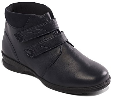 Padders Kathy Leather Ankle Boot Extra Easy Fastening Wide 3E/4E Fit - Navy UK5