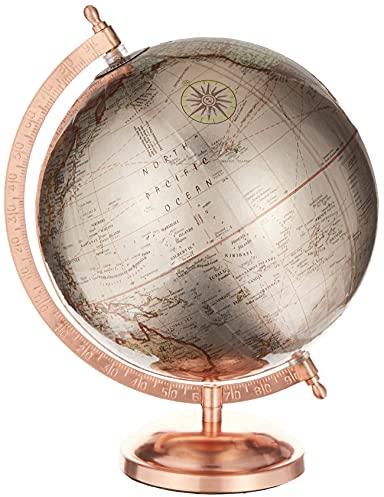 Abbott Collection Globus auf Ständer, Metall und Kunststoff, Rose, 20,3 cm D