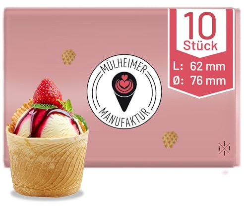 Cornet de crème glacée | 150ml | 62xØ76mm | 10 pièces | Moule à Muffin & Cupcake | Sauces et trempettes