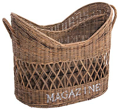 Zeitschriftenhalter Magazine Rattan Zeitung Zeitungskorb (Magazine)