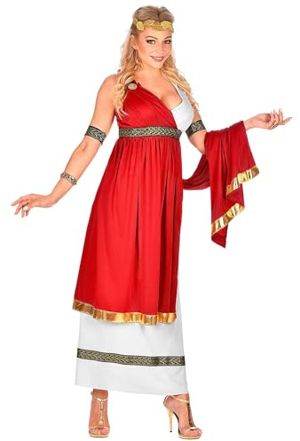 W WIDMANN MILANO Party Fashion - Römische Kaiserin Kostüm Damen | 3-teilig mit Kleid inkl. Umhang, Armbändern und Lorbeerkranz, Griechische Göttin, Römerin