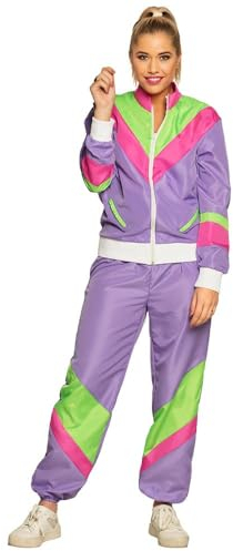 Boland - Erwachsenenkostüm Trainingsanzug 80er Jahre mit Taschen, Jacke und Hose, verschiedene Größen, Campinganzug, Jogginganzug, Assi Anzug, Retro Style, Gruppenkostüm, Mottoparty, Karneval