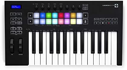 Novation Launchkey 25 [MK3] MIDI Keyboard Controller — Seamless Ableton Live Integration. Chord Mode, Scale Mode, and Arpeggiator. All the software you need for Music Production.