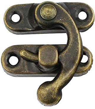 Brussels 12 Stück Vintage Swing Lock Verschluss Riegel Verschluss Leder Handwerk Tasche Antik Haken Haspe Deko Holz Schmuck Box Hasp Knüpfhaken, Eisen, 1#