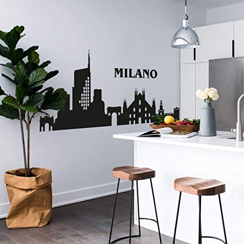 selbstklebendes Wandtattoo Milano Skyline Wandsticker selbstklebend Fussball Fanartikel XXL Wandposter 120cm