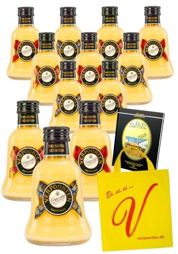12 x Glockenflasche 0,2 L VERPOORTEN ORIGINAL Eierlikör 20%vol Motive: Royal, Classic und Modern Art