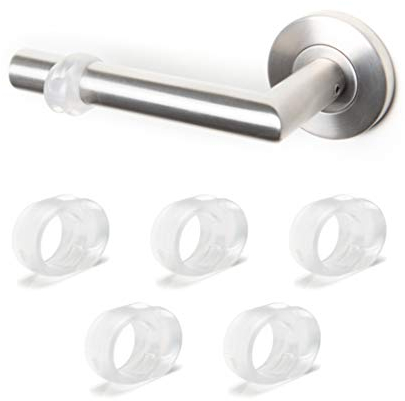 sossai® Türklinkenpuffer TKP 'Single'| 5 Stück | Farbe: Transparent | Anschlagpuffer, Türstopper, Wandschutz | 1 elastischer Türpuffer Ring