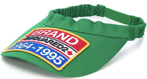 DSQUARED2 Unisex Iconic Logo Patch Visor Cap Kappe Tennis Golf Hat Sonnenblende