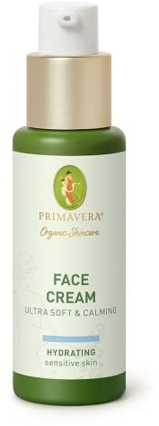 PRIMAVERA Face Cream - Ultra soft & Calming 30 ml - Naturkosmetik - Einzigartige Gesichtscreme für sensible und normale Haut - spendet Feuchtigkeit und stärkt die Hautbarriere - vegan