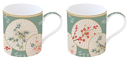 Easy Life - Coffret 2 Mugs en Porcelaine Fine 35 CL Decor Oriental Dreams - EASYLIFE