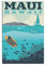 Vintage Reiseposter Hawaii Maui Leinwand Kunst Poster Geschenk Wanddekoration Malerei Poster Dekorative Poster
