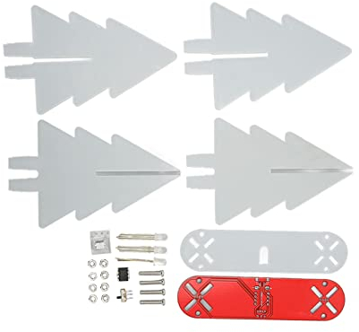 Elektronisches Weihnachtsbaum-Kit, LED-Farbverlaufslicht, 3D-DIY-Elektronik-Montagekit für Lötübungen, Lötprojekt für USB-Stromversorgungsschaltungen für Studenten und Teenager(Rot)