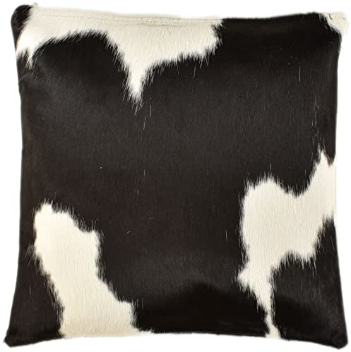 KUHFELL Kissen HÜLLE Kissenbezug 50 x 50 cm Schwarz Weiss BEIDE Seiten AUS ECHTEM KUHFELL