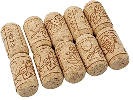 Bouchons en Liège Naturel,Bouchon Liege,Bouchon Liege Bouteille Vin,pour Scellage de Vin Déco Loisir Bricolage Bouteille de Vin,21x40 mm,10 pcs