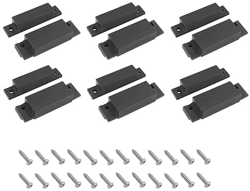 Biaungdo 6 interruptores magnéticos de contacto para puerta y ventana, color marrón, montado en superficie, interruptor magnético NC de contacto de puerta, interruptor de lengüeta para ventana