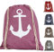 KLAPIA Sac de sport/sac de plage à cordes de style marin/sac à dos cordes/sac à dos à cordons/sac à dos de plage imperméable à l'eau, gymnase, natation, piscine, voyage/sac tissu femme, enfants,