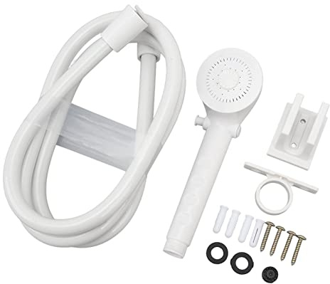 Pommeau de douche pour camping-car, construction robuste, tuyau de 1,5 m, économie d'eau, large application pour bateau et caravane, blanc