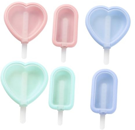 LIFKOME Eisformen-set 6-teilig für Jungen und Mädchen Eisformen Herz-halbellipsen-formen Lebensmittelechtes Silikon
