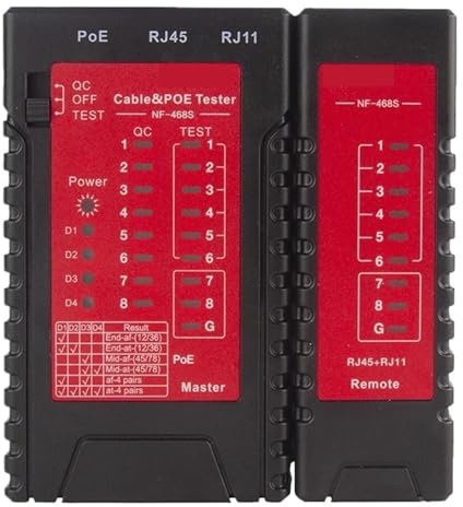 MZZYG Tester di Rete e Cavi NF-468S Port Flash Network Cable Tester Tracker Individua I Cavi sullo Switch Tramite Il Telefono Ethernet BNC Strumento di Riparazione HDMI