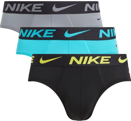 Nike Baby - Jungen Hip Brief 3pk Unterwäsche, Dsty Ccts/Blk-Light Wb/Cl Grey, M EU