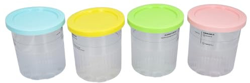 Fabater Récipients à Crème Glacée, 4 Pots de Stockage de Nourriture pour bébé, Récipients de Stockage de Crème Glacée de Grande capacité de 701 à 800 Ml, Tasses de Remplacement de