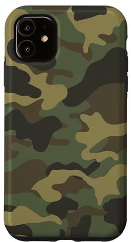 Camouflage green brown Military woodland Case for iPhone 11