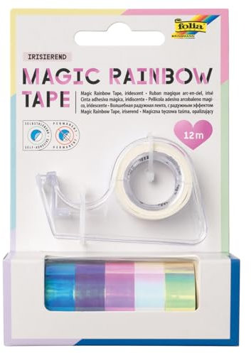 NEU Klebeband Magic Rainbow Irisierend, 12mmx 2m, 6 Rollen, farbig sortiert