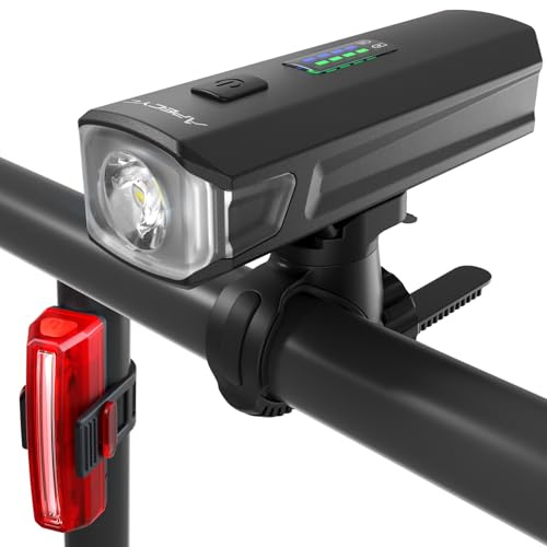 APECYC Bike Lights, Rechargeable Bicycle Light for Night Riding, Bike Front Headlight and Back Taillight with 4+5 Light Modes, Waterproof Bike Light Set for Mountain Road & Commuter Cycling