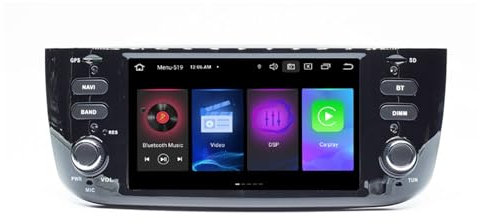 Stereo Auto Android per Fiat Linea Punto EVO line 2012-2015, 2Din 6.2 Pollici Radio con Carplay Senza Fili Bluetooth USB GPS Navigation Controllo del Volante Telecamera Posteriore Wifi(S6 6G+128G)