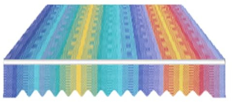 Tessuto Di Ricambio Per tende Da Sole Telo Di Ricambio (Senza Telaio) Copertura tende Da Sole Per Veranda tende Da Sole A Righe Con Balze /disponibile In Diverse Misure E Colori(Rainbow,400x300cm)