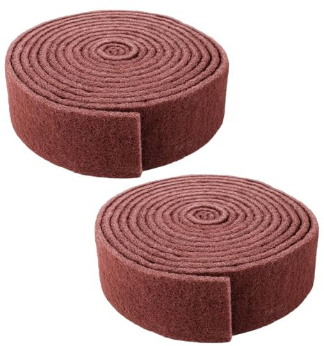 LDXDRU Lot de 2 Tampons de Ponçage, Éponges Abrasives en Non-Tissé de 5,7 m x 90 mm pour Bois, Métal, Acier Inoxydable, Grain 240