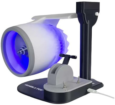 XIAOBAN Creative Desktop Turbo Fan, Jet Aircraft Turbofan Turbojet Engine Model Kit, Adjustable Speed Aircraft Turbojet Engine Fan Model, Mechanical Science Aero Education Toy Gift (Blue)
