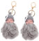 WESIEVYA 2St Schlüsselanhänger Bezaubernder Taschenanhänger Pompom selber Machen Kunstfell pummeluff Kuscheltier beschwertes Kuscheltier Bommel-Taschen-Anhänger Bommel keychian Plüsch Grey