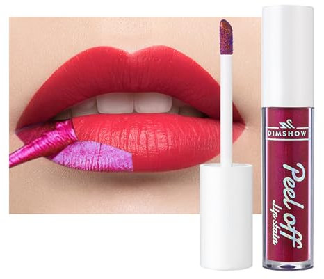 Lip Stain, Peel Off Lip Tint Stain Non-Stick Cup, Tattoo Magic Color Lip Gloss, Glossy Lipstick Waterproof Tint Long Lasting Cosmetic, Lip Stain Lip Makeup Gift For Girls (05#)