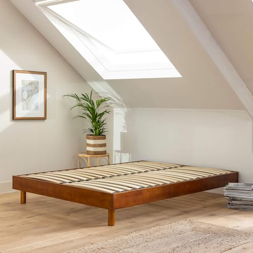 Terre de Nuit Sommier kit en Bois Massif Noisette 140x200