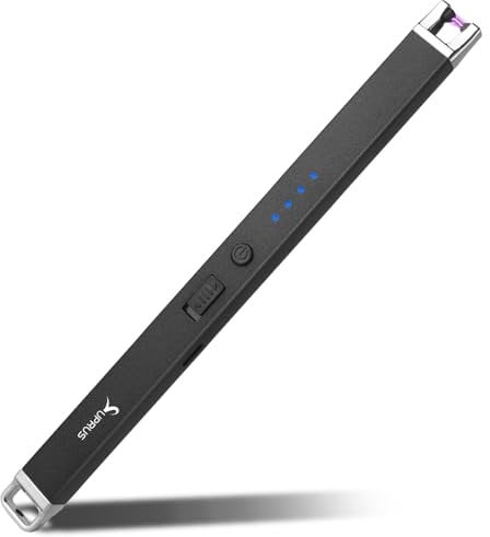 SUPRUS Briquet électrique Arc coupe-vent USB sans flamme rechargeable avec verrou de sécurité pour bougie