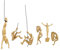 XYQXYQ Skulptur Kletterer, Moderne dekorative Kunst für die Wand, kreative Kunst des Rost-Skletterers für zu Hause (S-Gold, 6 Stück)