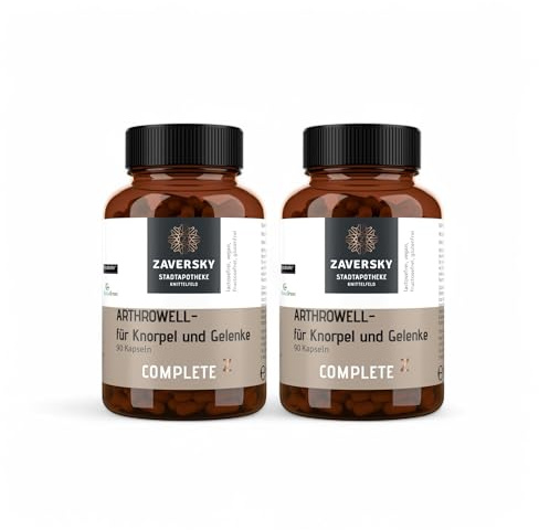 Zaversky Arthrowell – Vegane Nahrungsergänzung mit pflanzlichem Glucosamin & Chondroitin – Mit MSM, Vitamin C, Curcuma & Hyaluronsäure – 90 Kapseln – Hergestellt in Österreich (2)