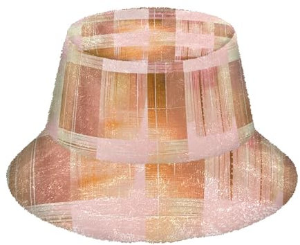 Amooorous Fischerhut aus Kunstfell, nahtlos, für Damen, Winter-Anglerhut für Skifahren, kaltes Wetter, kaltes Wetter, Rotgold-Karo, nahtlose Figur, Einheitsgr��e