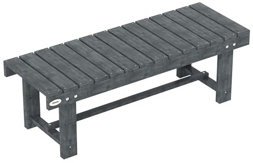 Outsunny 1 Piece 2-seater Outdoor Indoor Wooden Garden Bench Fir Patio Loveseat, 110L x 38W x 35Hcm, Grey