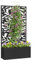 Outsunny Jardinière avec treillis, brise-vue paravent, jardinière extérieure métal sur pieds ou murale, motifs de feuilles pleines, bac à fleurs rectangulaire balcon terrasse patio, 61x23x113 cm, noir