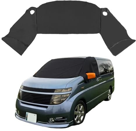 Elgrand E51 Bâche de protection pour pare-brise avant imperméable ultra épaisse Tissu Oxford 600D 100 % occultant Protection solaire Bloque les rayons UV